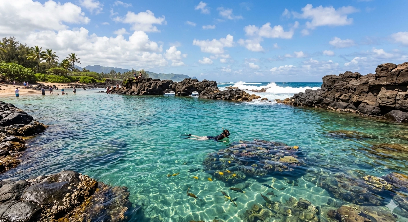 Shark's Cove on Oahu North Shore